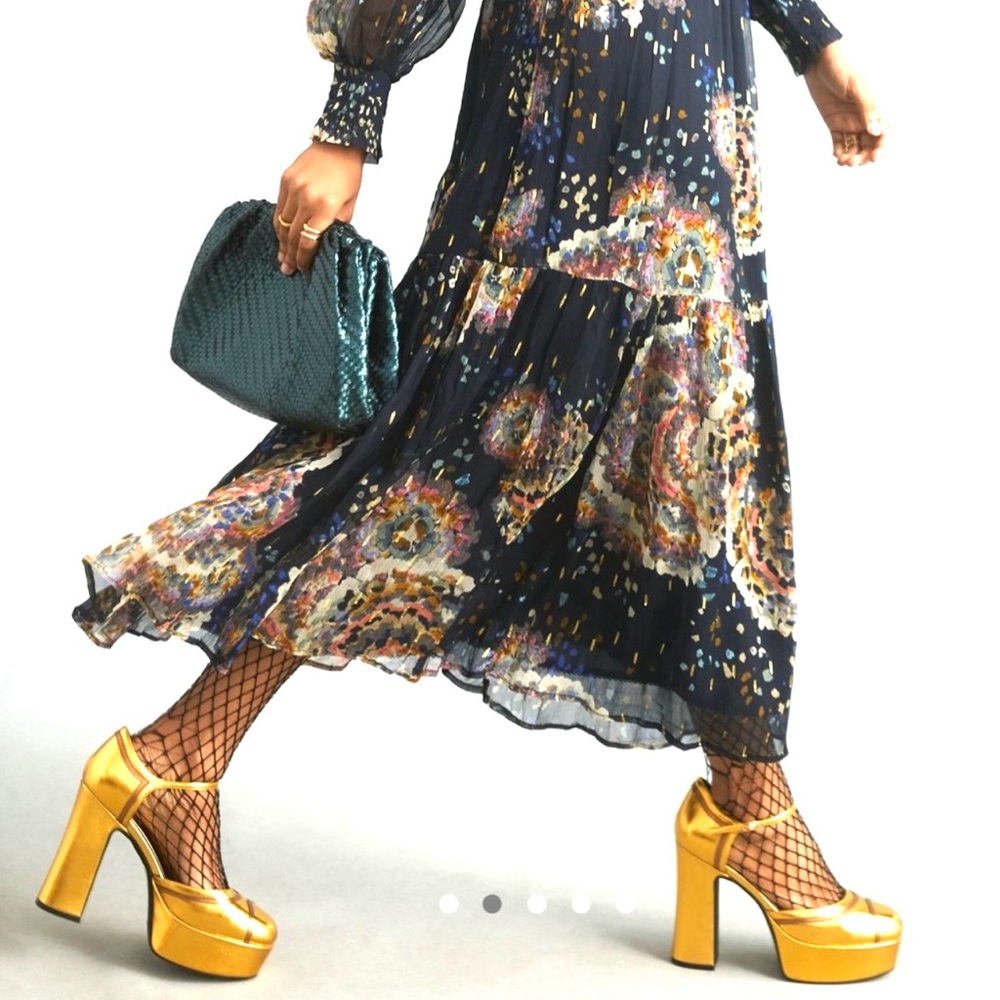 Jeffrey Campbell Gold Platform Heels - Picture 2 of 9